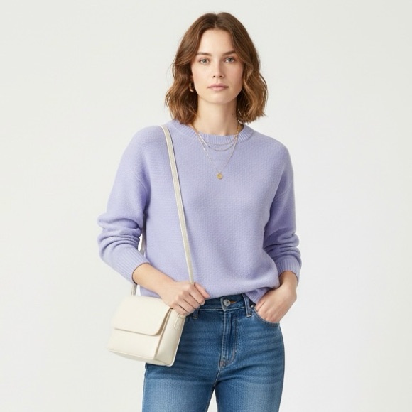 Uniqlo Sweaters - Uniqlo Pastel Lilac Knit Crewneck Sweater